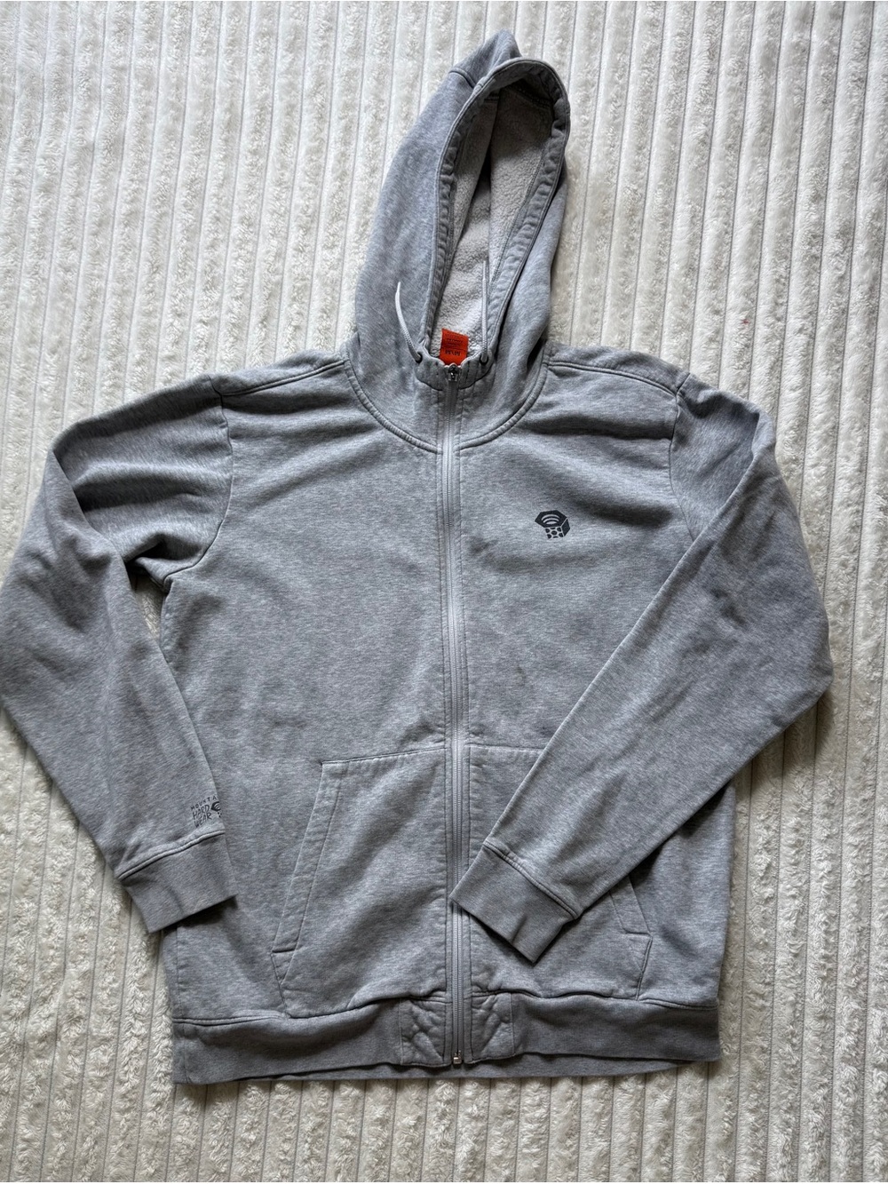 Mountain Hardwear Fleece Full Zip Hoodie Gray Men's Size M Hooded Pockets Logo